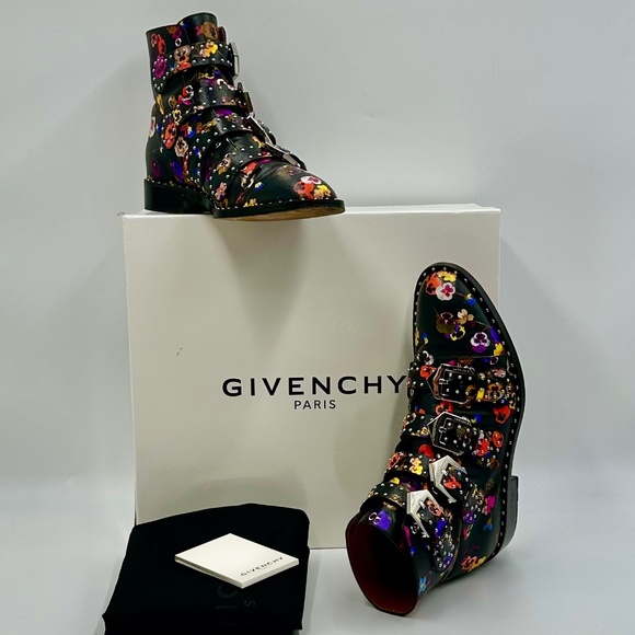 Givenchy Night Pansy Stud & Buckle Drop-Kickers WOMENS SZ 38.5 - Picture 2 of 15